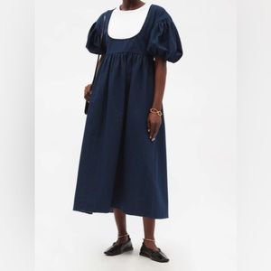 Brand new Kika Vargas denim bib dress size XS